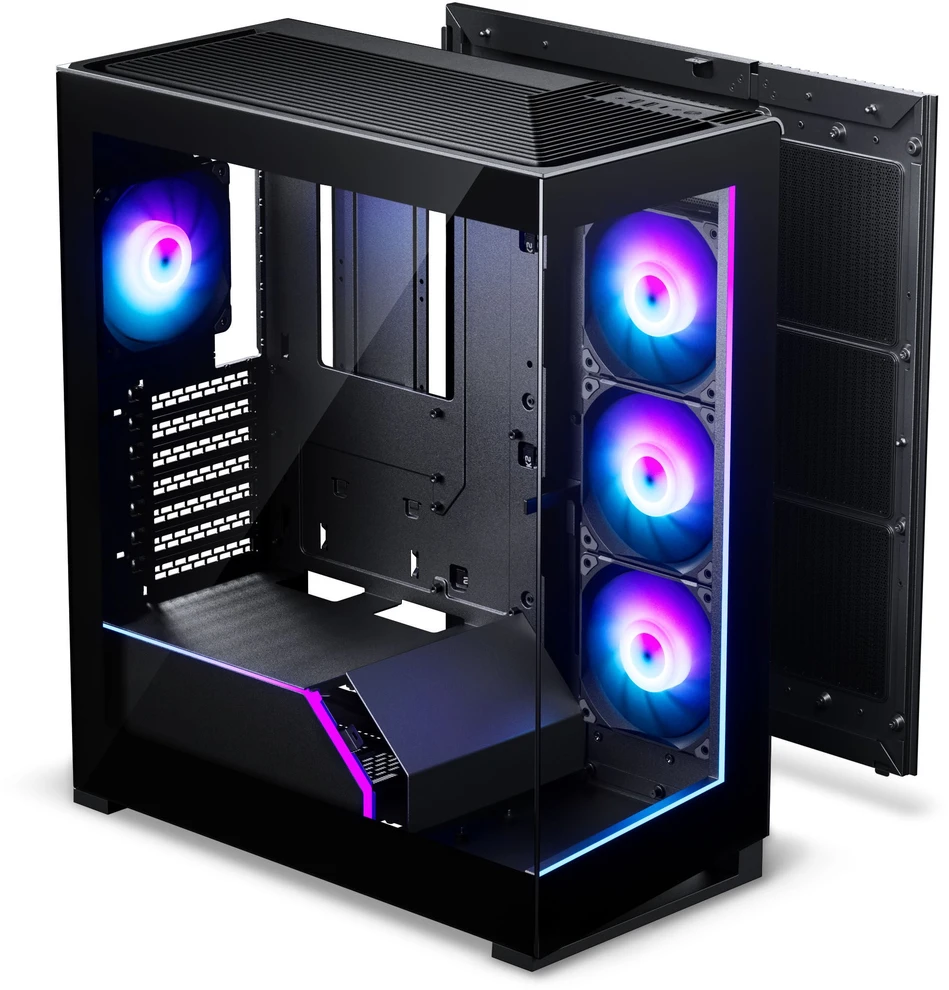 Phanteks NV5X PC dėklas, Mid-Tower, E-ATX, grūdintas stiklas, ARGB – juodas