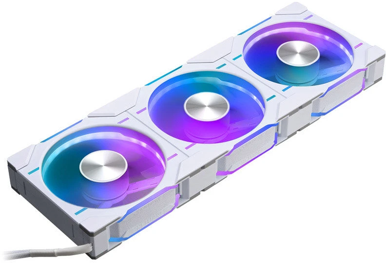 PHANTEKS NV7 - baltas + D30 PWM Reverse Airflow D-RGB fan, 3-pack - 120mm