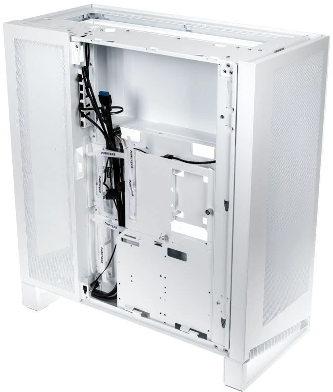 PHANTEKS NV7 - baltas + D30 PWM Reverse Airflow D-RGB fan, 3-pack - 120mm