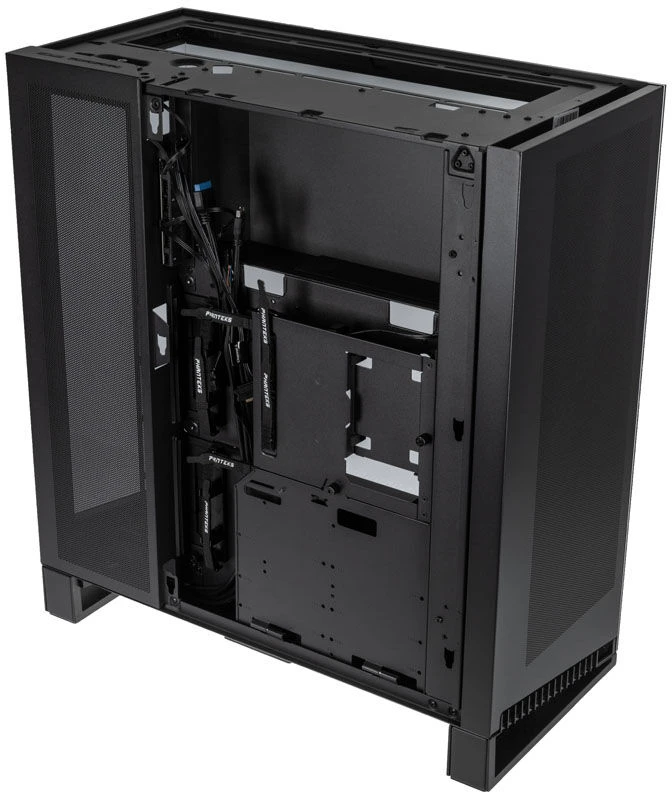 PHANTEKS NV7 - juodas + D30 PWM Reverse Airflow D-RGB fans, 3-pack - 120mm