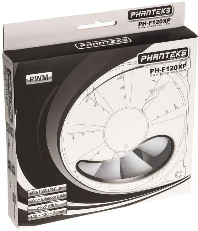 PHANTEKS PH-F120XP, PWM – 120mm, juodos spalvos/baltos spalvos