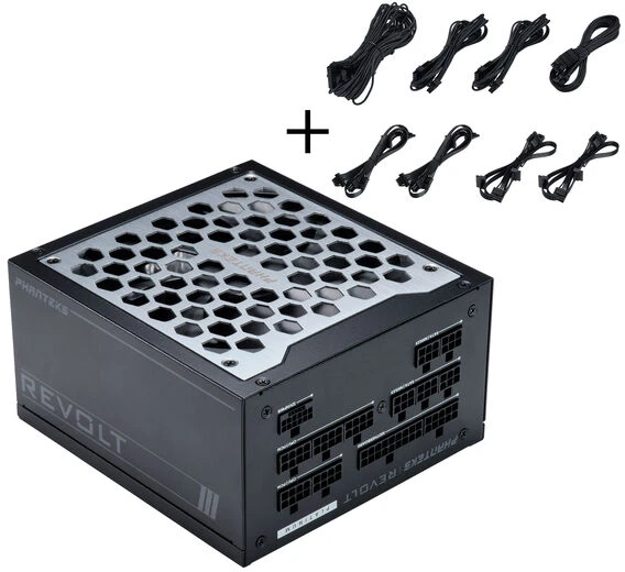 Phanteks Revolt 1200W Platinum Bundle, įkroviklis mit Cable Kit - juodas