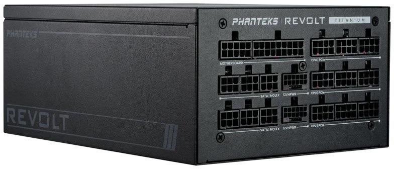 Phanteks Revolt 1600W Titanium, ATX 3.0, PCIe 5.0, fully modular - 1600 Watt, juodos spalvos