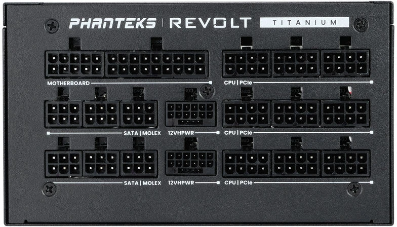 Phanteks Revolt 1600W Titanium, ATX 3.0, PCIe 5.0, fully modular - 1600 Watt, juodos spalvos