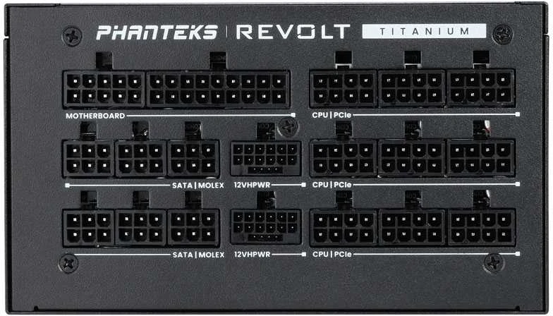 Phanteks Revolt 1600W Titanium, ATX 3.0, PCIe 5.0, fully modular - 1600 Watt, juodos spalvos