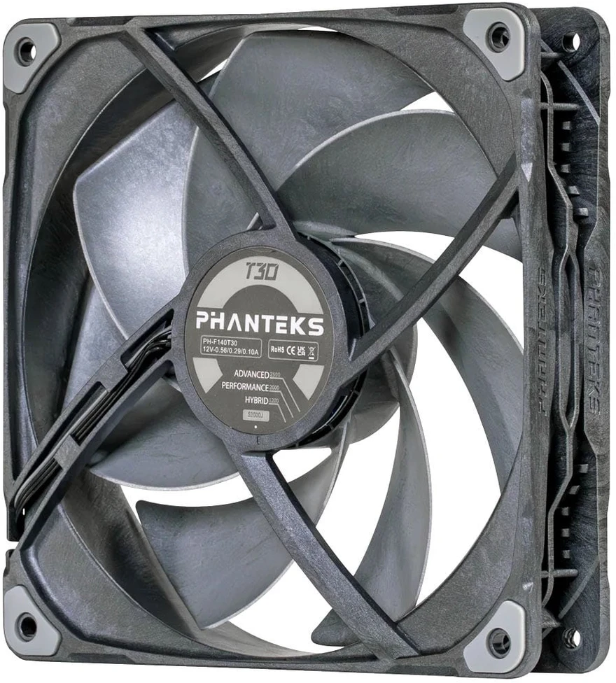 „Phanteks T30 PWM“ 140 mm ventiliatorius, 3 vnt. pakuotėje – Juodas