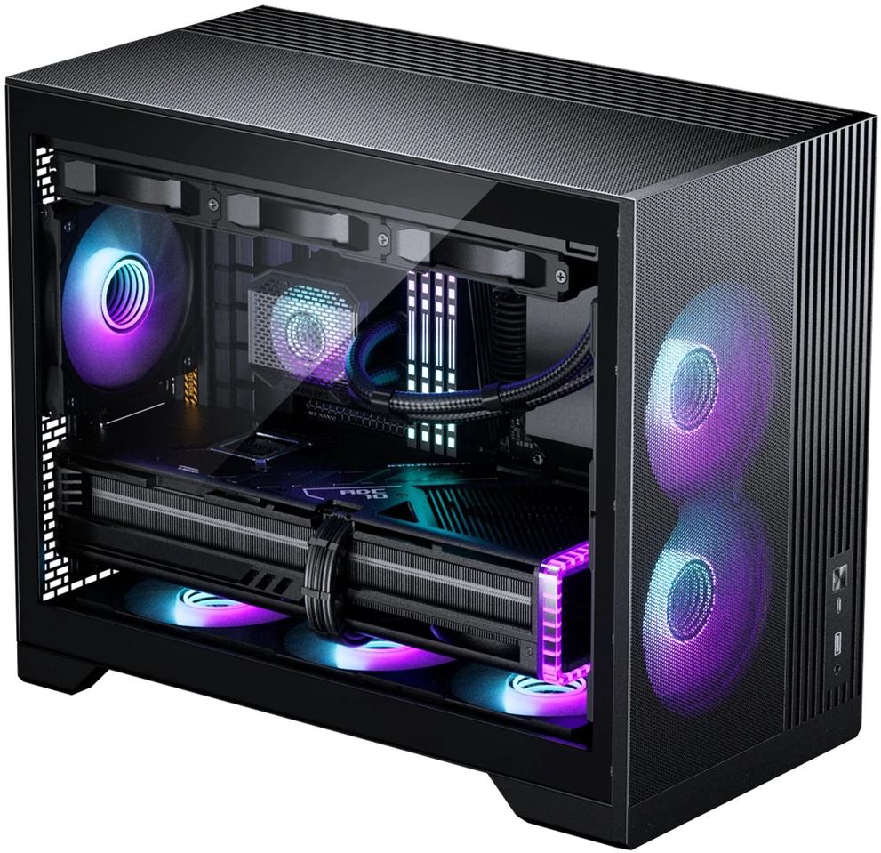 PHANTEKS XT M3 PC-kompiuterio korpusas, Mini-kompiuterio korpusas, mATX, Tempered Glass – juodos spalvos