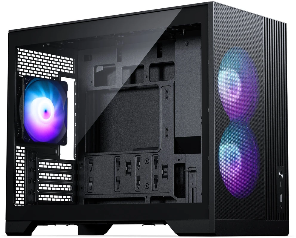 „Phanteks XT M3“ kompiuterio korpusas, mini korpusas, mATX, RGB, grūdintas stiklas · įskaitant 3 x 120 mm ventiliatorius, Juodas