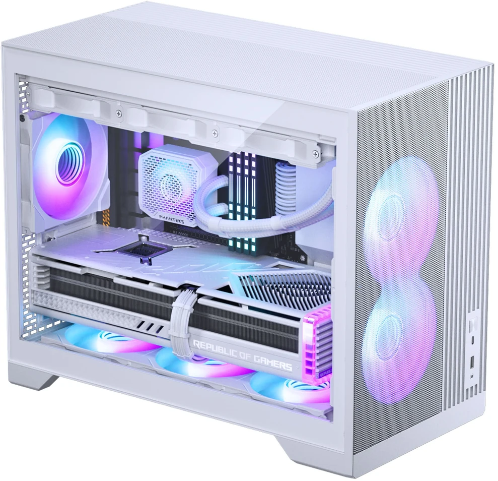 PHANTEKS XT M3 PC-kompiuterio korpusas, Mini-kompiuterio korpusas, mATX, Tempered Glass – baltos spalvos