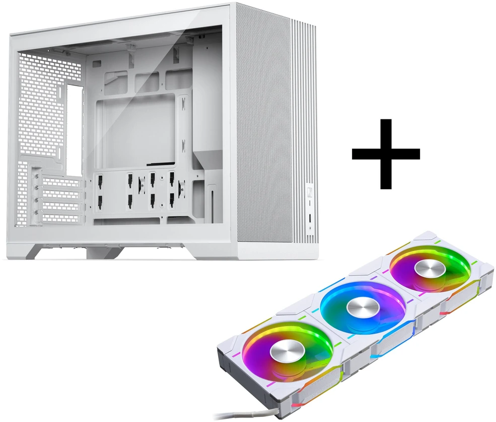 PHANTEKS XT M3 PC Case, Mini Case + D30 PWM Regular Airflow D-RGB Fans, Pack of 3, Baltas