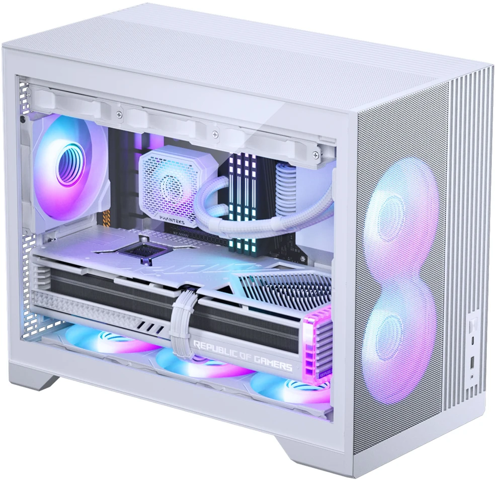 PHANTEKS XT M3 PC Case, Mini Case + D30 PWM Regular Airflow D-RGB Fans, Pack of 3, Baltas