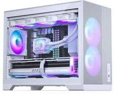 Phanteks XT M3 PC-Gehäuse, Mini-Gehäuse + D30 PWM Regular Airflow D-RGB Lüfter, 3er Pack, baltas