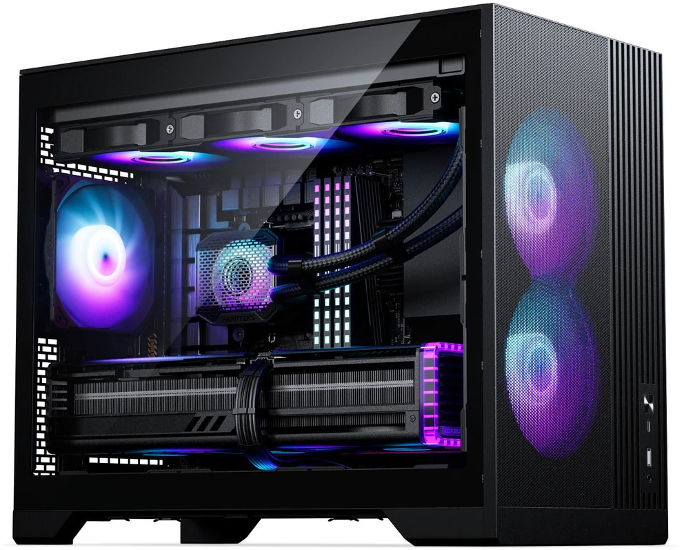 „Phanteks XT M3“ kompiuterio korpusas, mini korpusas, mATX, RGB, grūdintas stiklas · įskaitant 3 x 120 mm ventiliatorius, Juodas