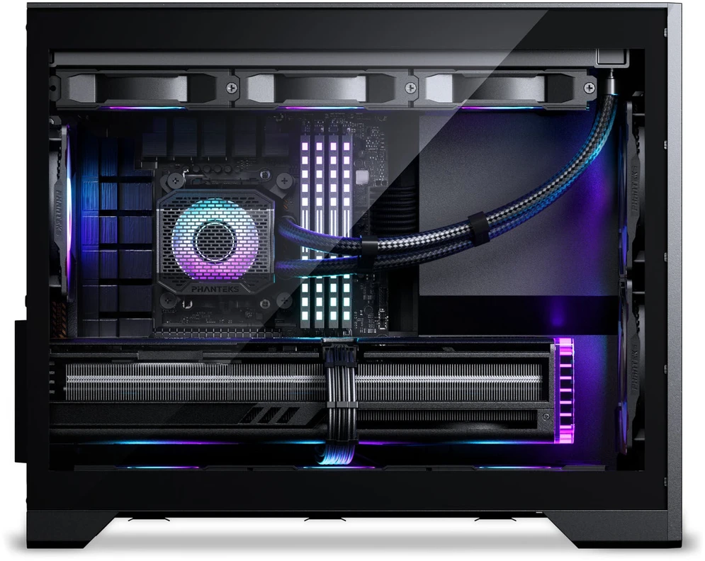 „Phanteks XT M3“ kompiuterio korpusas, mini korpusas, mATX, RGB, grūdintas stiklas · įskaitant 3 x 120 mm ventiliatorius, Juodas
