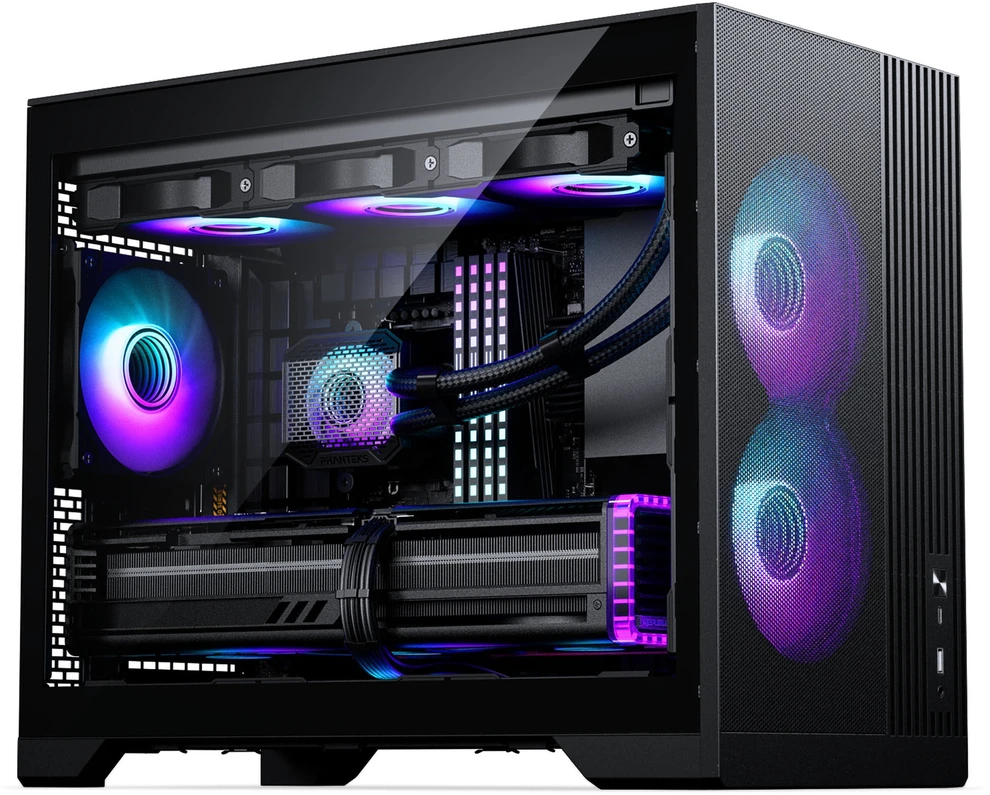 PHANTEKS XT M3 PC Case, Mini Case + D30 PWM Regular Airflow D-RGB Fans, Pack of 3, Juodas