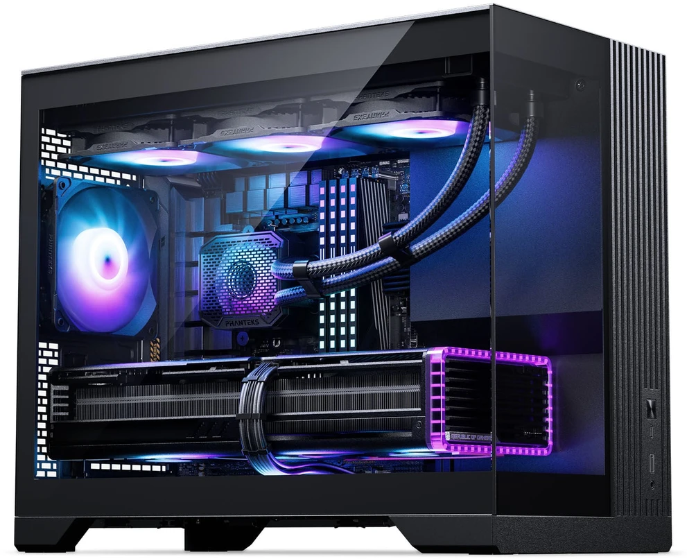 „Phanteks XT V3“ kompiuterio korpusas, mini korpusas, mATX, grūdintas stiklas · įskaitant 3 x 120 mm ventiliatorius, Juodas