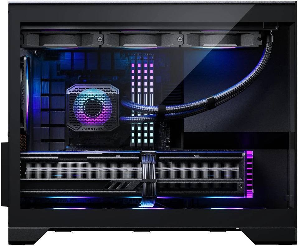 „Phanteks XT V3“ kompiuterio korpusas, mini korpusas, mATX, grūdintas stiklas · įskaitant 3 x 120 mm ventiliatorius, Juodas