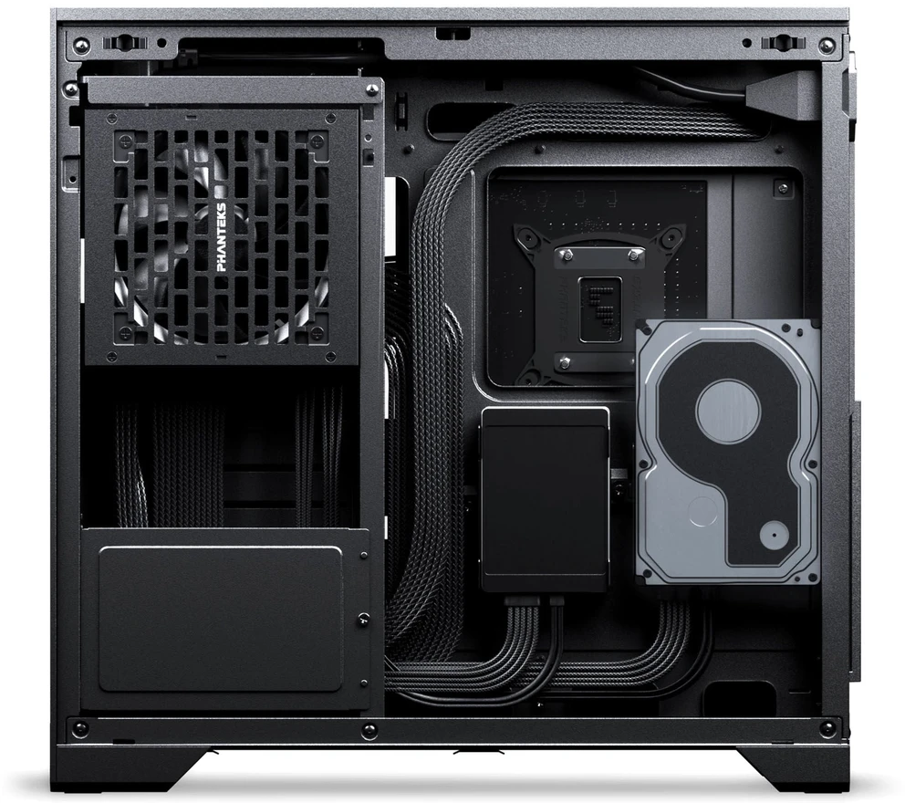 Phanteks XT V5 LCD PC Case, Mid-Tower, ATX, 7-Inch LCD, Tempered Glass – Juodas