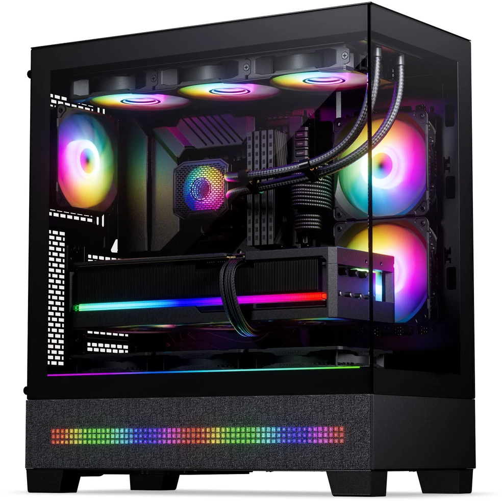 Phanteks XT View Matrix Case Bundle, Midi Tower, E-ATX, Tempered Glass + Nxlinq V2 HUB - Juodas