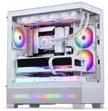 „Phanteks XT View Matrix“ kompiuterio korpusas, vidutinio bokšto tipo, E-ATX, grūdintas stiklas, „Matrix LED“ – Baltas
