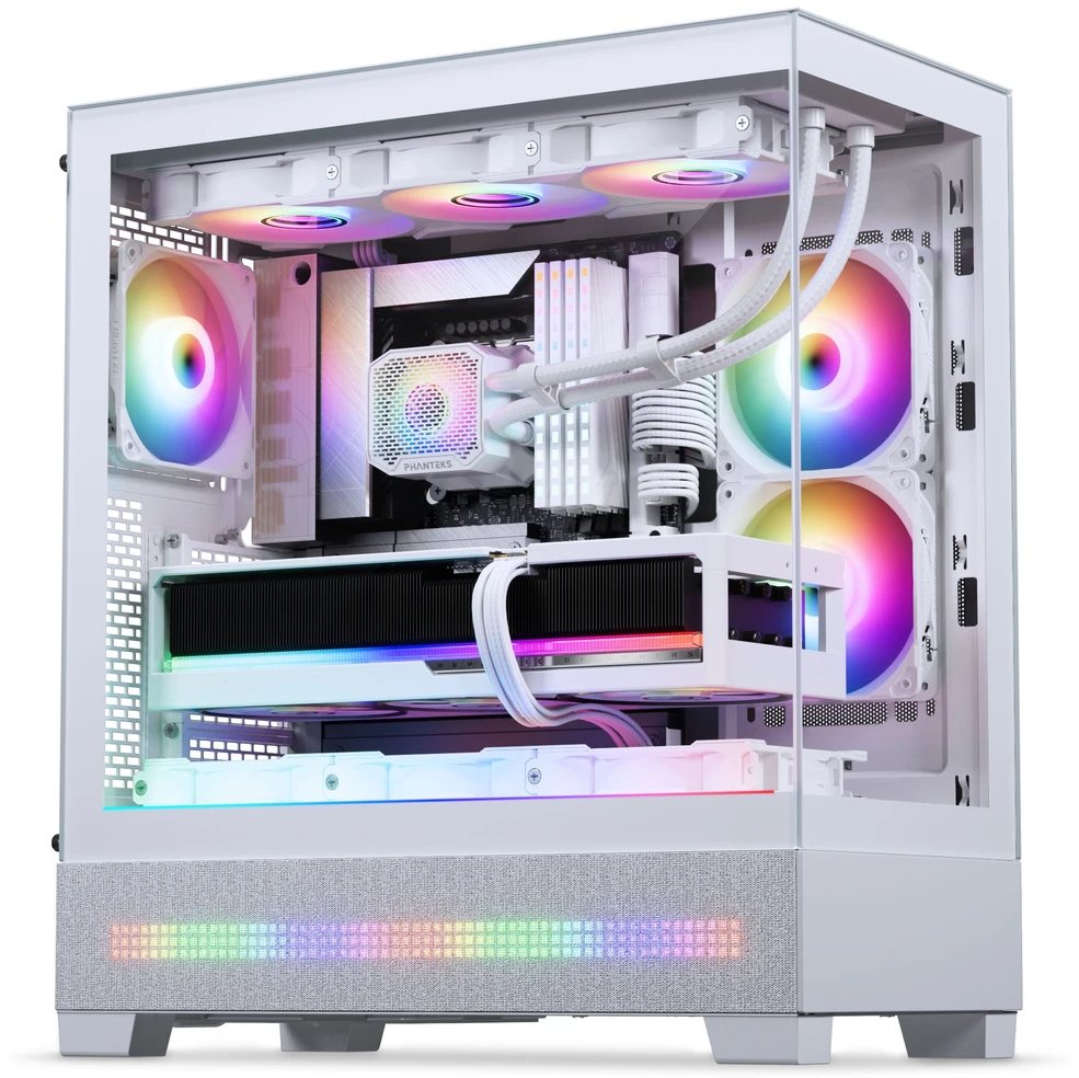 „Phanteks XT View Matrix“ kompiuterio korpusas, vidutinio bokšto tipo, E-ATX, grūdintas stiklas, „Matrix LED“ – Baltas