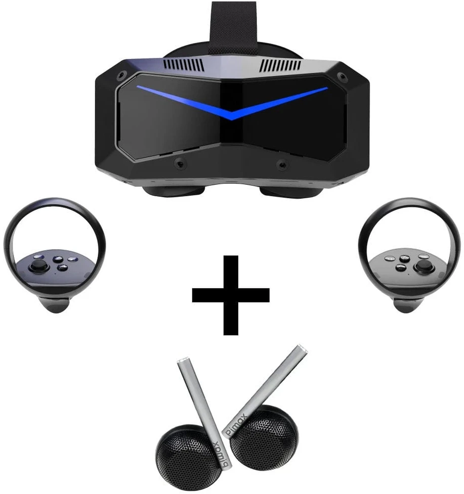 Pimax Crystal Super Ultrawide VR Headset + DMAS Headphones Bundle - Juodas