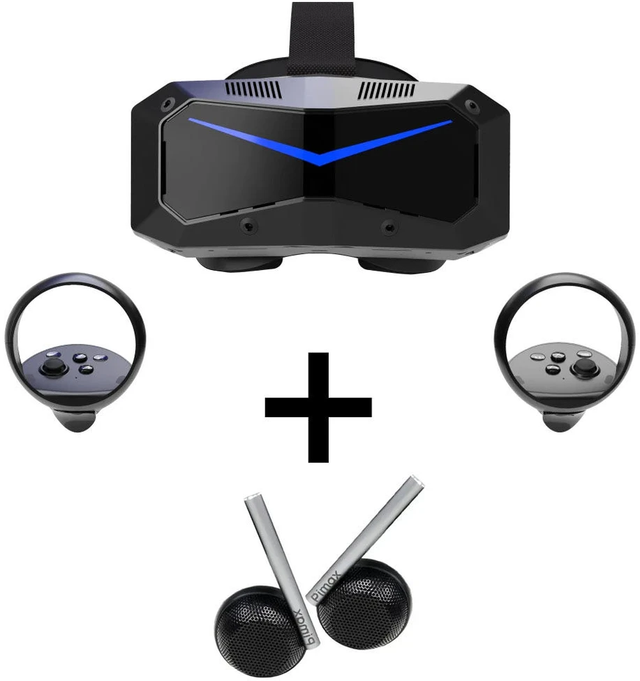 Pimax Crystal Super VR Headset, 57 PPD + DMAS Headphones Bundle - Juodas