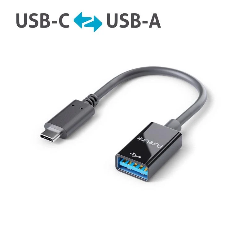 PureLink USB-C į USB-A adapteris – USB 3.1 Gen 1 – iSeries – juoda – 0,10 m