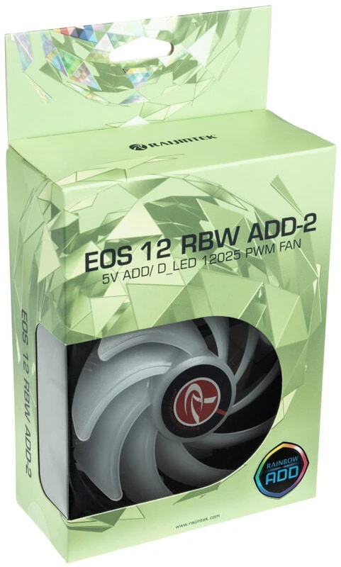 Raijintek EOS 12 RBW ADD korpuso ventiliatorius, 2er-Set su valdikliu- juodos spalvos, 120mm