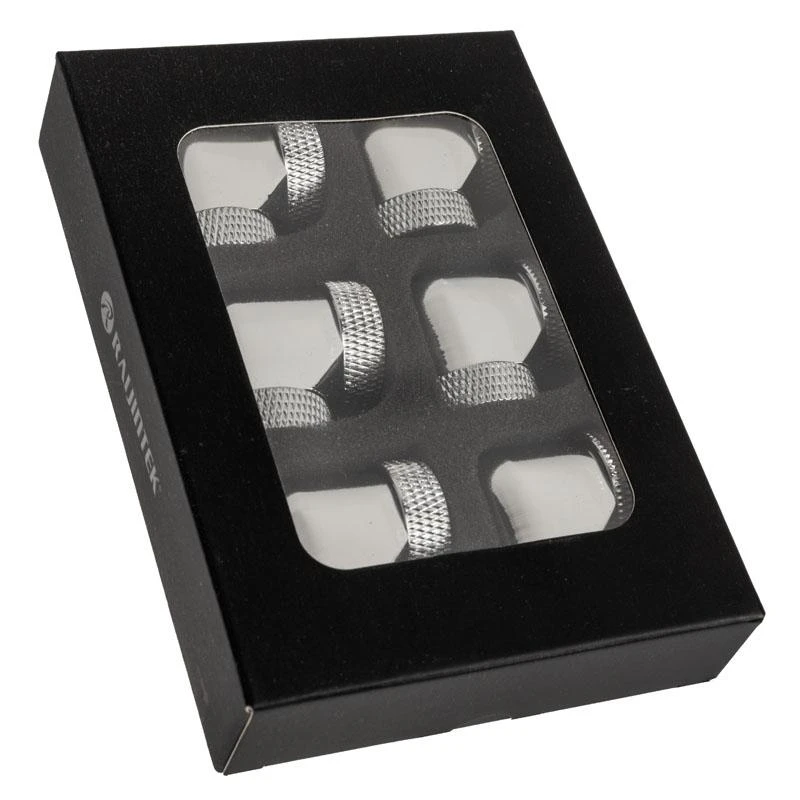 Raijintek Pelias D160906, 16mm, 90 degree Adapteris – 6-pack, sidabrinis