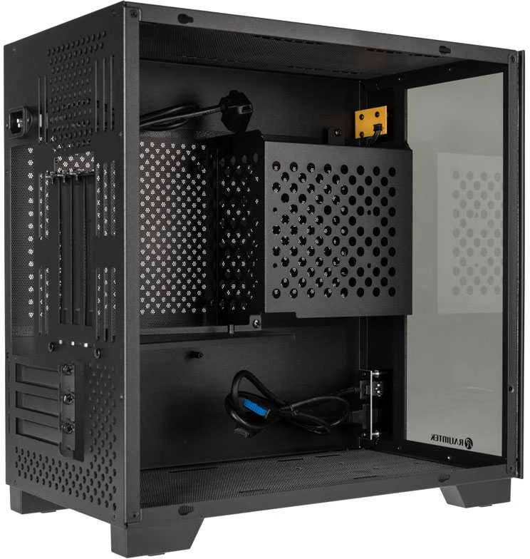 Raijintek PAEAN MINI Mini-ITX dėklas, grūdintas stiklas - juodas
