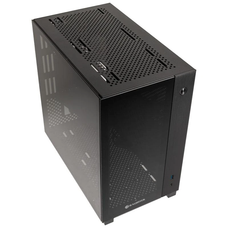 Raijintek PAEAN MINI Mini-ITX dėklas, grūdintas stiklas - juodas