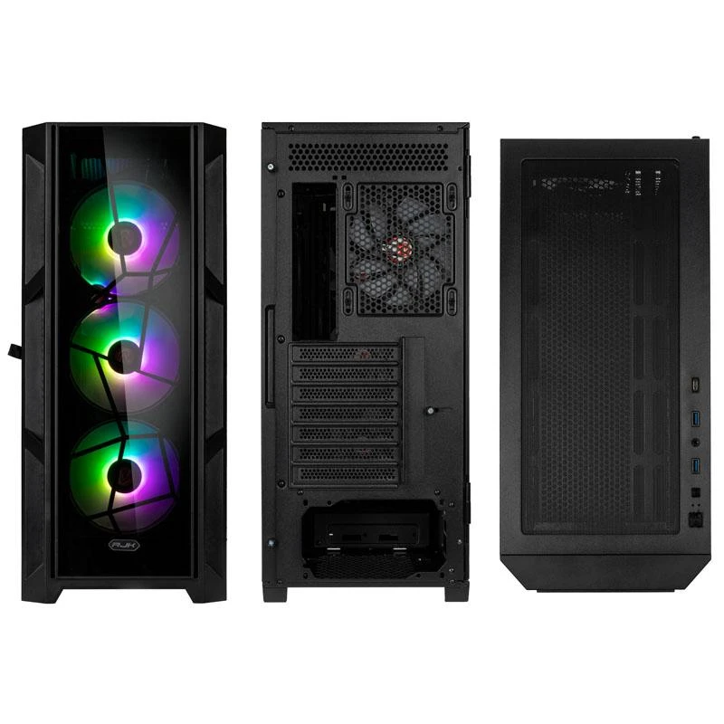 Raijintek PONOS Ultra Midi-Tower, Tempered Glass - juodas