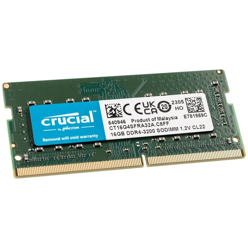 Nešiojamo kompiuterio atmintis Actina „Crucial“ 16 GB, DDR4, 3200 MHz, nešiojamasis kompiuteris, registruotas Nr., ECC Nr.