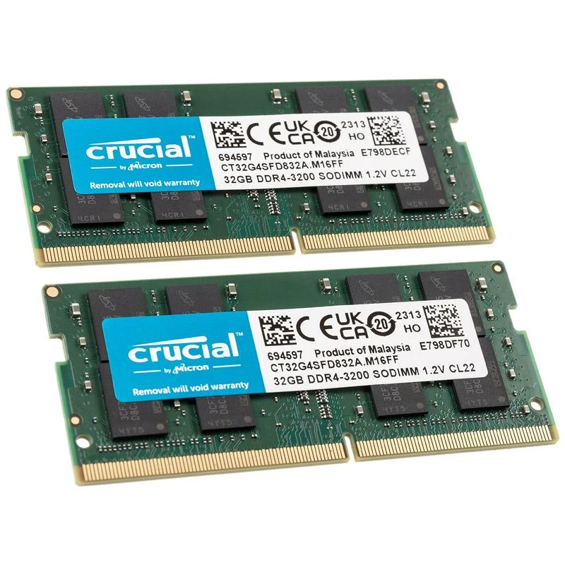 Nešiojamo kompiuterio atmintis 3200 64GB Crucial 32GBx2