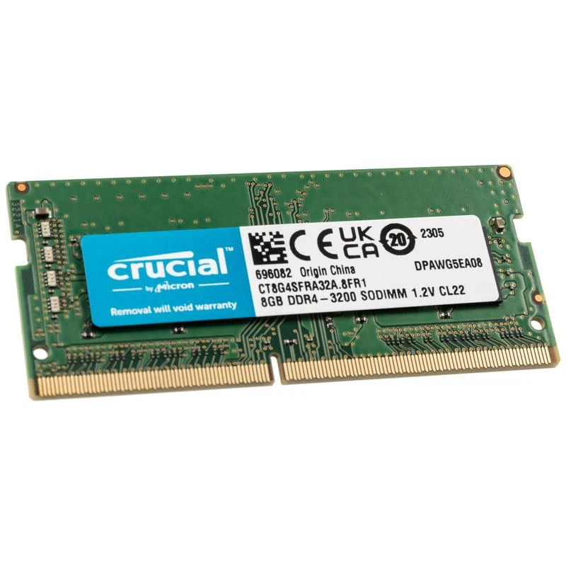 Nešiojamo kompiuterio atmintis „Crucial“ 8 GB, DDR4, 3200 MHz, nešiojamasis kompiuteris, registruotas Nr., ECC Nr.