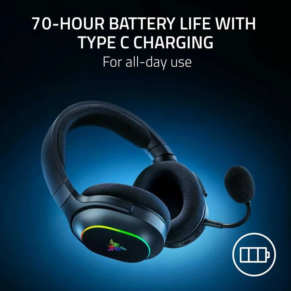 Razer | Ausinės Žaidimams | Barracuda X Chroma | Belaidės | Over-Ear | Mikrofonas | Belaidės | Juodas