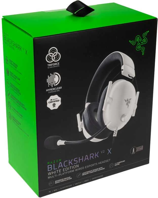 Esports Žaidimų Ausinės Razer BlackShark V2 X, Baltos