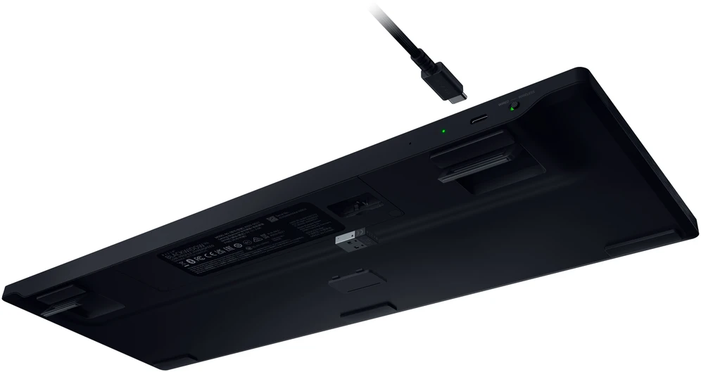 Oranžinis Razer BlackWidow V4 Low-Profile Hyperspeed, Gaming-klaviatūra - juodas, DE-išdėstymas, Razer Low-Profile oranžinis