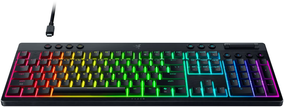 Oranžinis Razer BlackWidow V4 Low-Profile Hyperspeed, Gaming-klaviatūra - juodas, DE-išdėstymas, Razer Low-Profile oranžinis