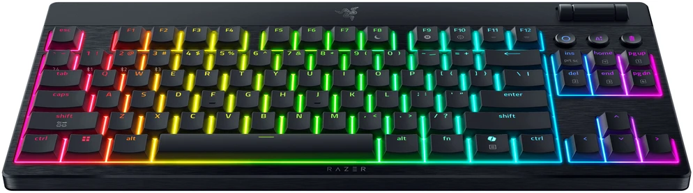 Oranžinis Razer BlackWidow V4 Low-Profile TKL HyperSpeed, Gaming-klaviatūra - juodas, DE-išdėstymas, Razer Low-Profile oranžinis