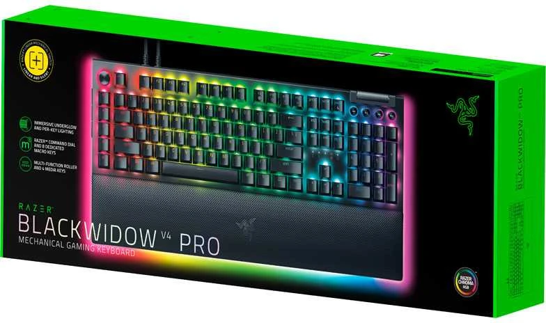 Razer Razer BlackWidow V4 Pro žaidimų klaviatūra Klaviatūra, Geltona Switch, USB, DE išdėstymas | Razeris
