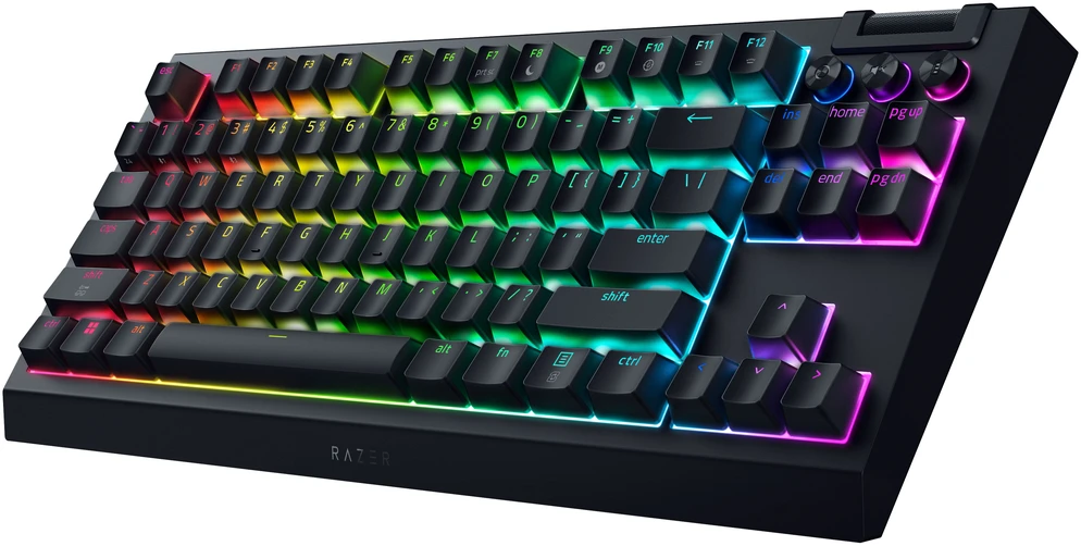 Razer BlackWidow V4 Tenkeyless HyperSpeed belaidė žaidimų klaviatūra, RGB - oranžiniai jutikliniai jungikliai, ISO (DE) (RZ03-05480400-R3G1)