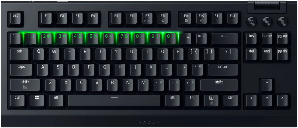 Razer BlackWidow V4 Tenkeyless HyperSpeed belaidė žaidimų klaviatūra, RGB - oranžiniai jutikliniai jungikliai, ISO (DE) (RZ03-05480400-R3G1)