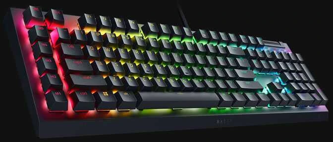 Razer BlackWidow V4 X Gaming -klaviatūra, Full Size, RGB - Žalias Switches, ISO (DE)