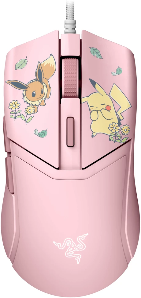 Razer Cobra Pelė žaidimams, su laidu, 8,500 DPI, Chroma RGB – Pikachu/Eevee