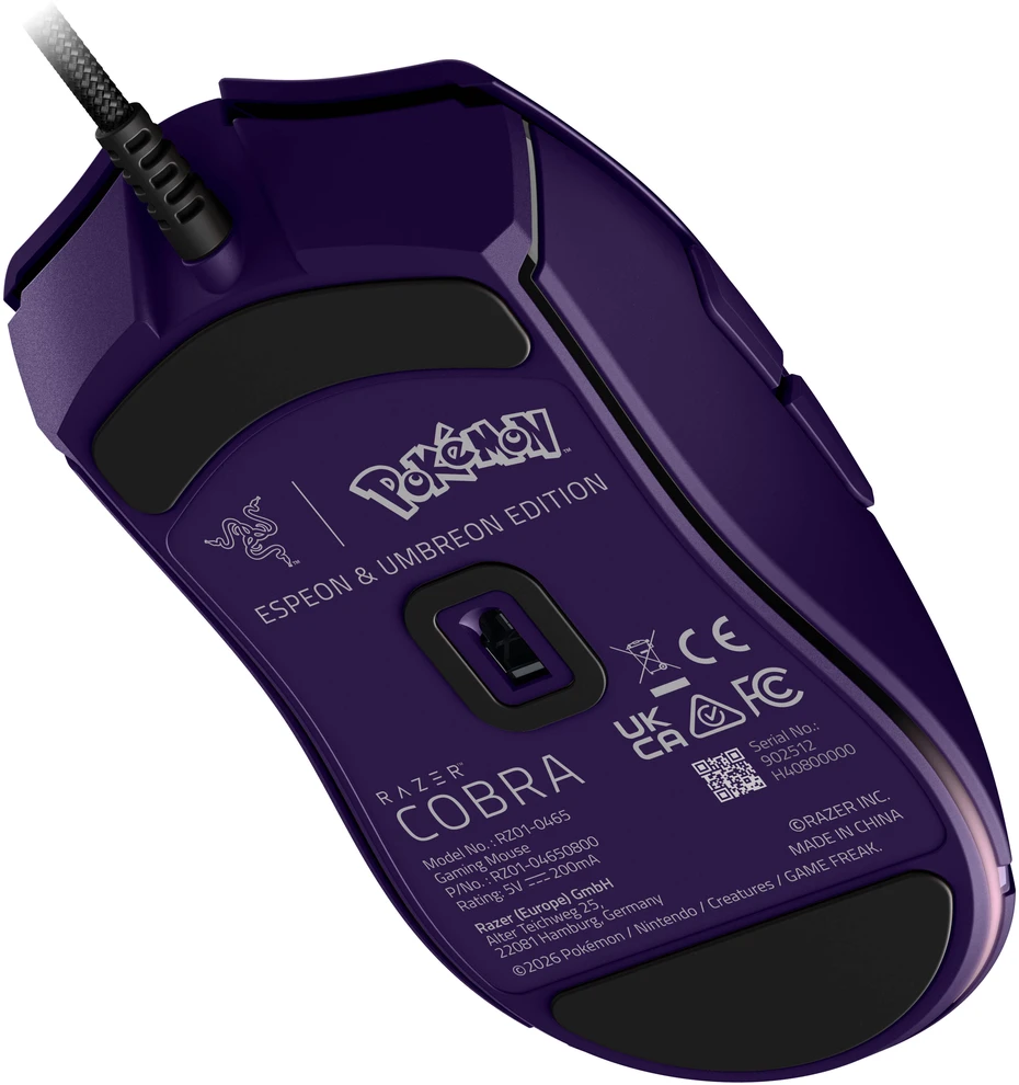 Razer Cobra Pelė žaidimams, su laidu, 8,500 DPI, Chroma RGB – Espeon/Umbreon