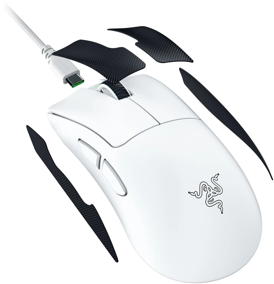 RAZER DeathAdder V4 Pro balta belaidė žaidimų optinė pelė | 45000 DPI