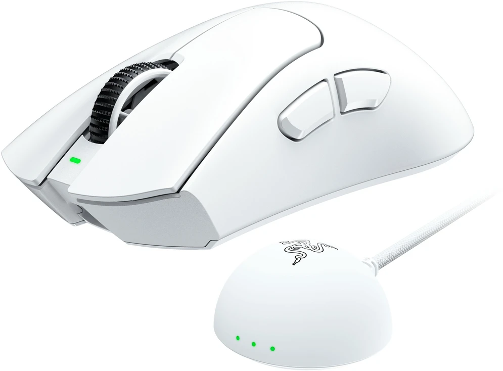 RAZER DeathAdder V4 Pro balta belaidė žaidimų optinė pelė | 45000 DPI