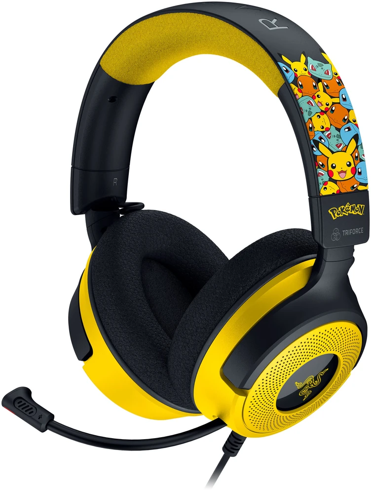 Razer Gaming Bundle - Kraken Kitty VX4 Ausinės, Gigantus V2 Mousepad & Cobra Pelė žaidimams - Pokémon Kanto Starters Edition